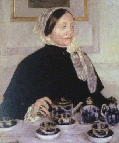 Mary Cassatt lady at the tea table oil painting image